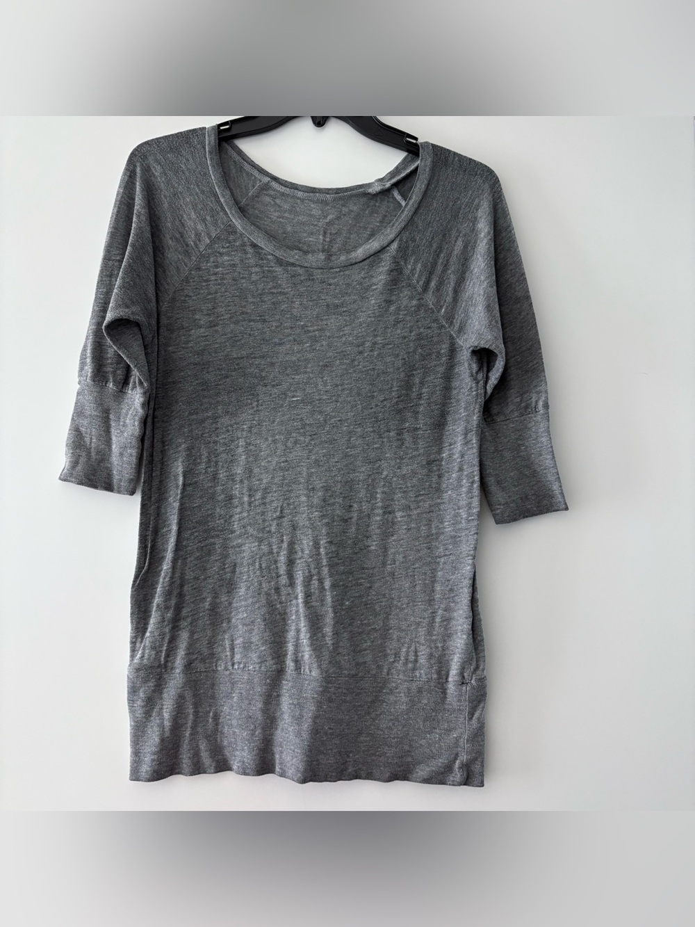 Chaser Brand Gray 3/4 sleeev wide neck shirt